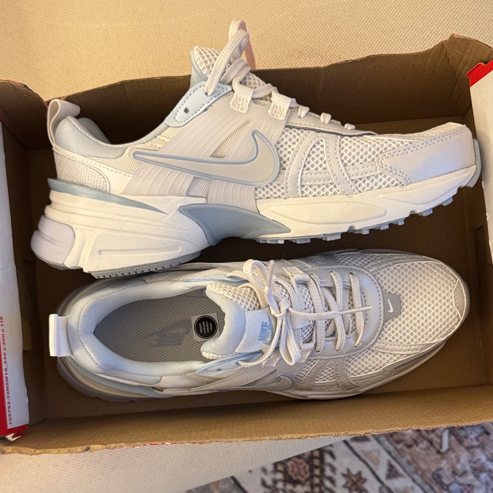 Nike Light Gray and White Running Shoes